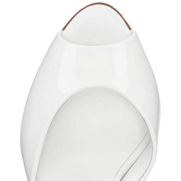 Christian Louboutin Me Dolly 100 Mm Mules Cuir de veau Vernis Bianco – Image 4