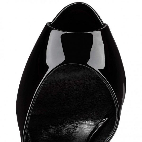 Christian Louboutin Me Dolly 100 Mm Mules Cuir de veau Vernis Noir – Image 4