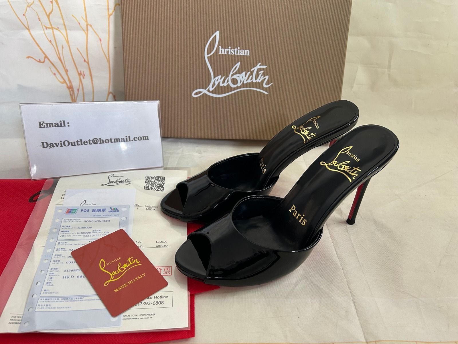 Christian Louboutin Me Dolly 100 Mm Mules Cuir de veau Vernis Noir