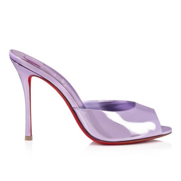 Christian Louboutin Me Dolly 100 mm Mules Cuir Specchio Parme – Image 2