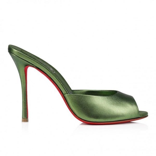 Christian Louboutin Me Dolly 100 mm Mules Cuir Nappa Vertlaine – Image 2