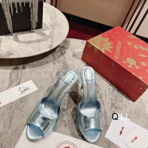 Christian Louboutin Me Dolly 100 mm Sandales Cuir Métallisé Bermudes