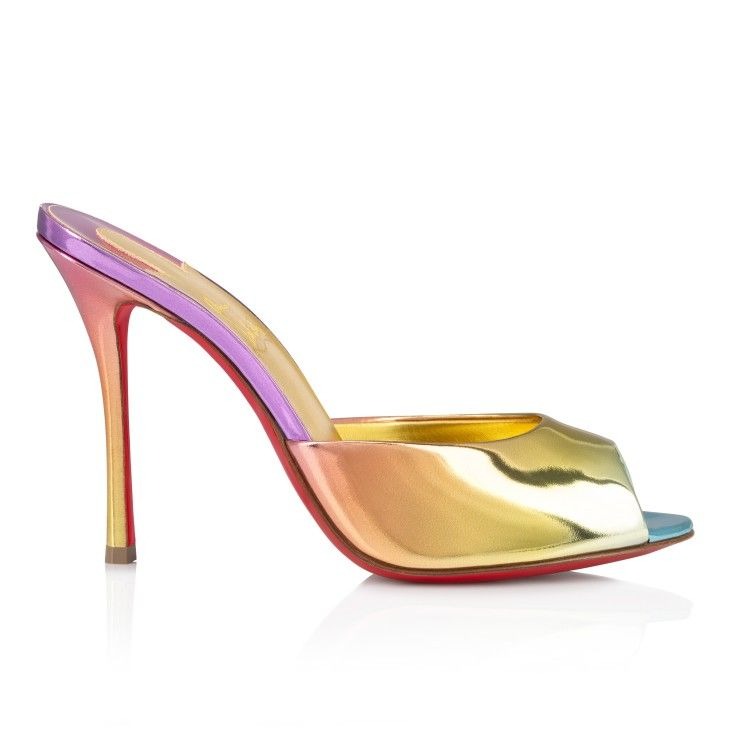 Christian Louboutin Mules Me Dolly 100 mm thongs en cuir specchio boreal multicolore – Image 2