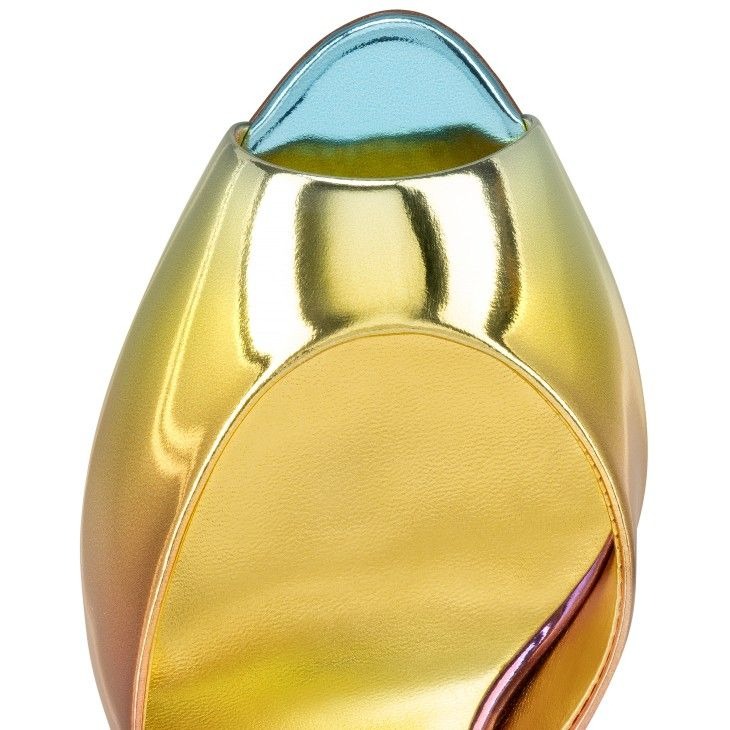 Christian Louboutin Mules Me Dolly 100 mm thongs en cuir specchio boreal multicolore – Image 4