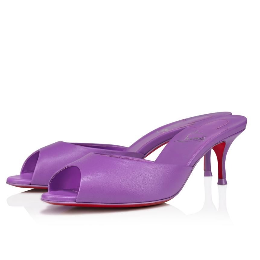 Christian Louboutin Mules Me Dolly 55 mm en cuir nappa frou frou violet