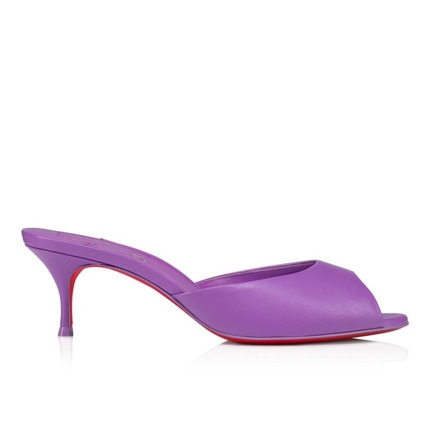 Christian Louboutin Mules Me Dolly 55 mm en cuir nappa frou frou violet – Image 2