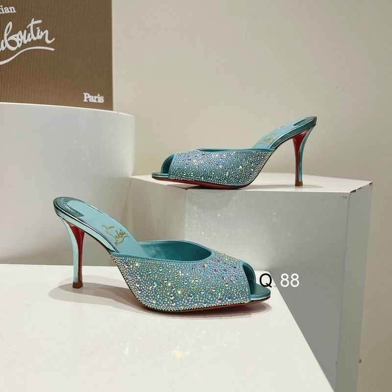 Christian Louboutin Me Dolly Strass Escarpins 100 mm Daim Ornés de Strass Bermudes
