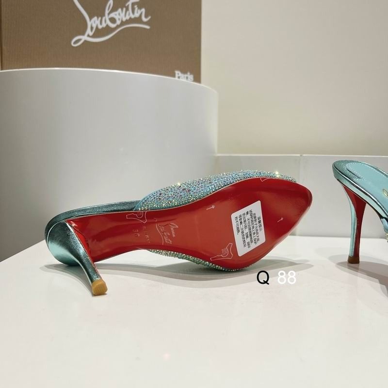 Christian Louboutin Me Dolly Strass Escarpins 100 mm Daim Ornés de Strass Bermudes – Image 3