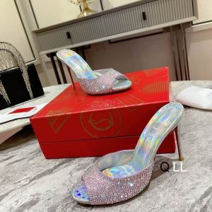 Christian Louboutin Me Dolly Strass Escarpins 100 mm Daim Ornés de Strass Rose