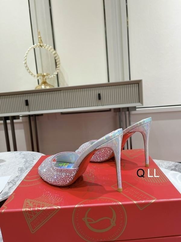 Christian Louboutin Me Dolly Strass Escarpins 100 mm Daim Ornés de Strass Rose – Image 2