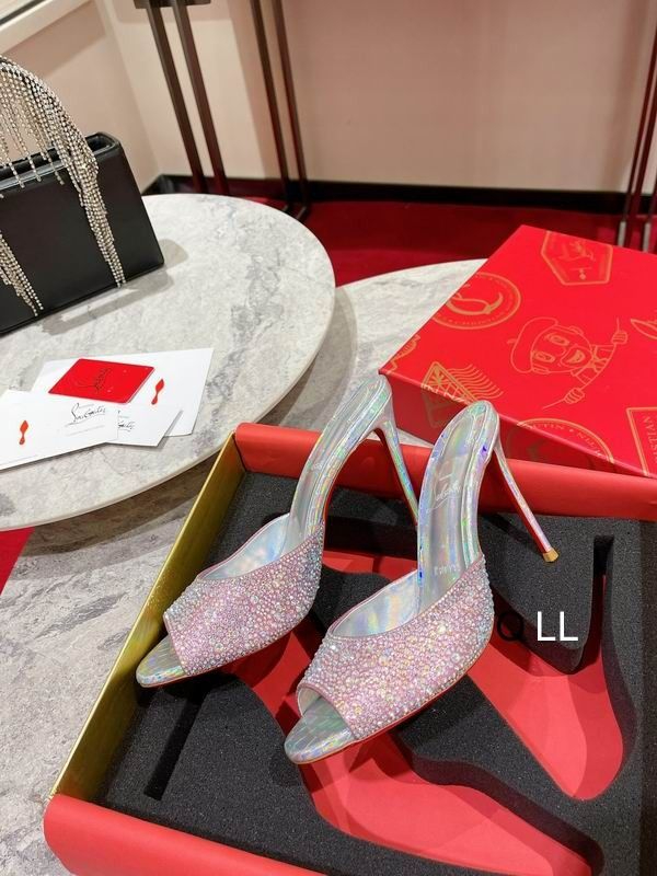 Christian Louboutin Me Dolly Strass Escarpins 100 mm Daim Ornés de Strass Rose – Image 3