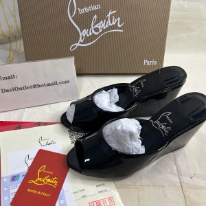 Christian Louboutin Mules Me Dolly Zeppa 85 mm en cuir verni noir