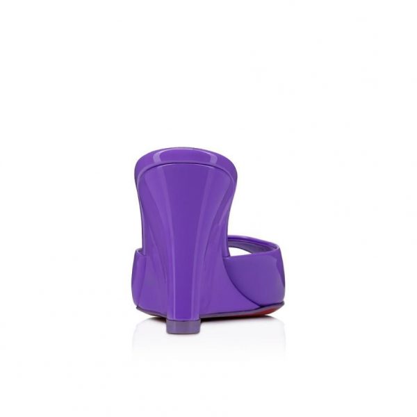 Christian Louboutin Mules Me Dolly Zeppa 85 mm en cuir verni frou frou violet – Image 3