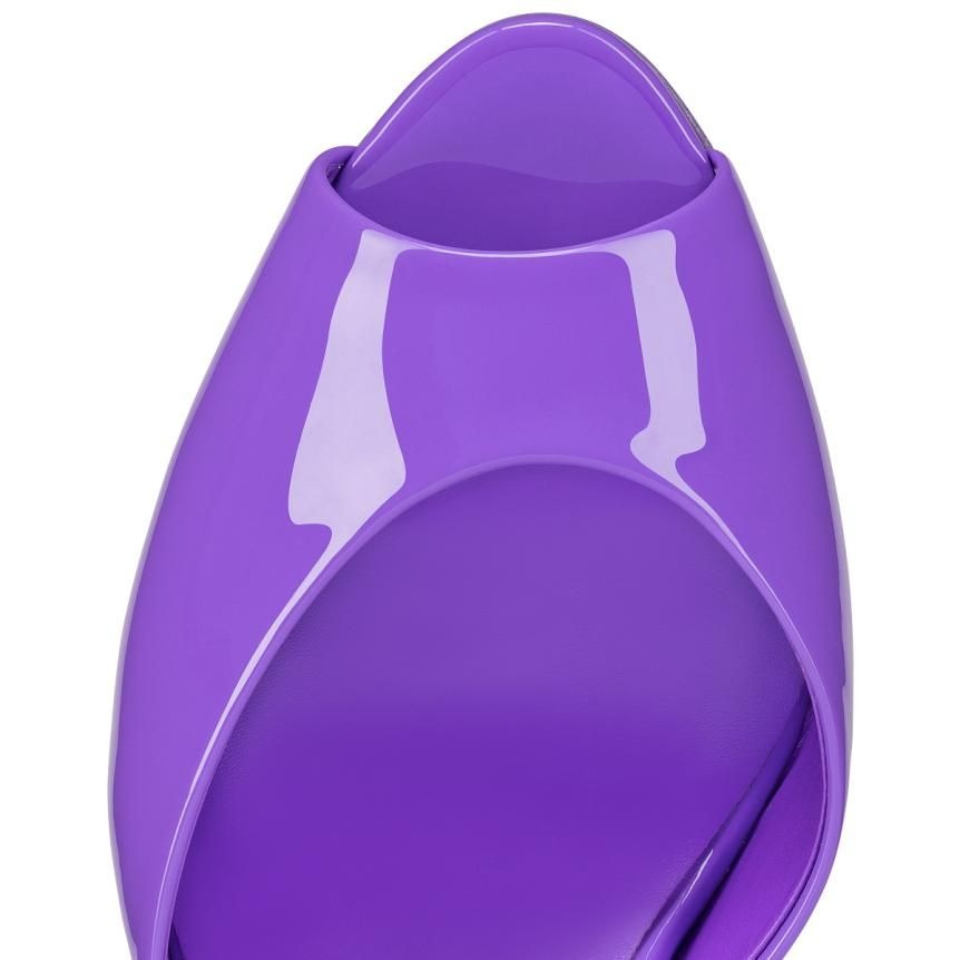 Christian Louboutin Mules Me Dolly Zeppa 85 mm en cuir verni frou frou violet – Image 4
