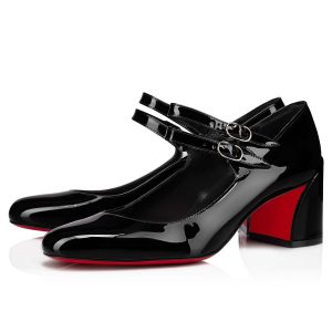Christian Louboutin Miss Jane escarpins 55 mm en cuir de veau verni noir