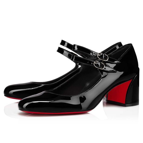 Christian Louboutin Miss Jane escarpins 55 mm en cuir de veau verni noir