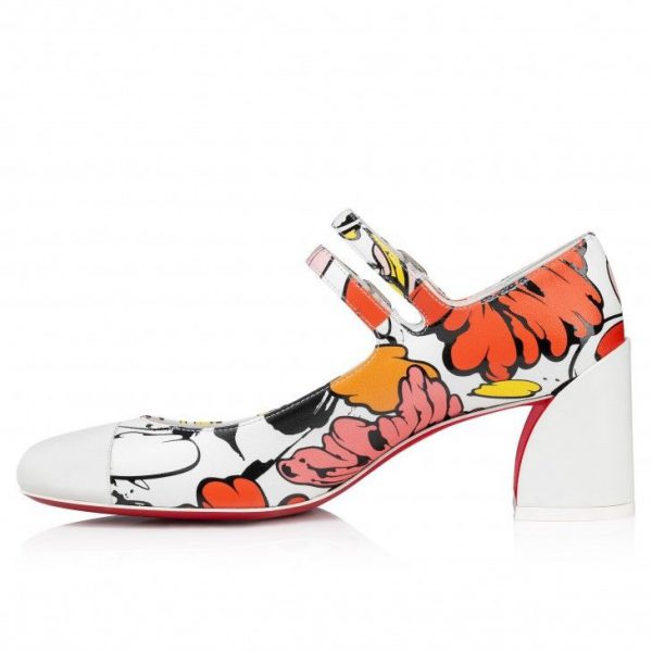 Christian Louboutin Miss Jane Mary Janes 55 mm en cuir nappa imprimé fleuri Shun Sudo multicolore – Image 2