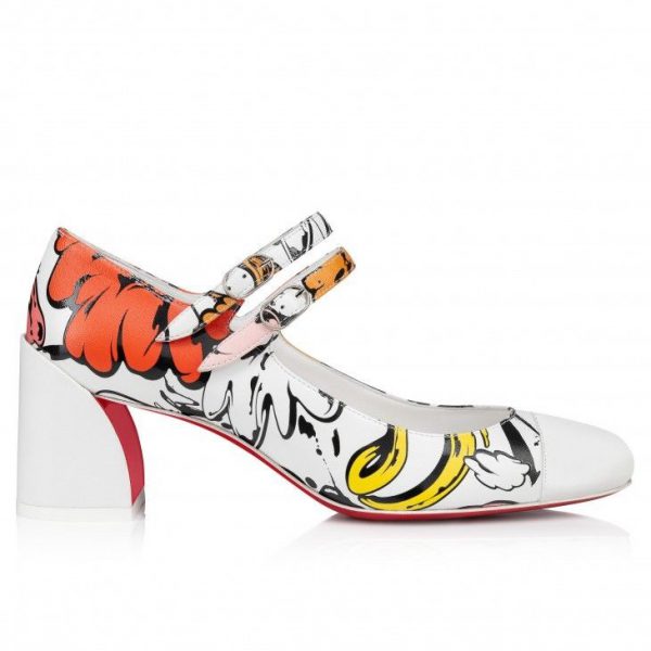 Christian Louboutin Miss Jane Mary Janes 55 mm en cuir nappa imprimé fleuri Shun Sudo multicolore – Image 3