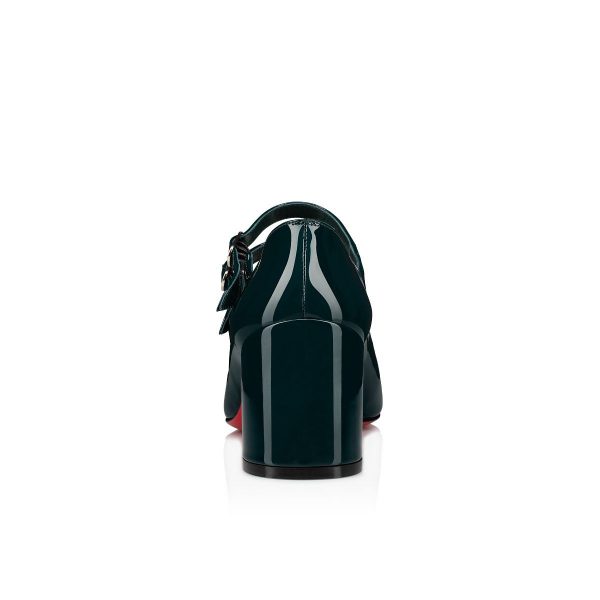 Christian Louboutin Miss Jane Escarpins 55mm Cuir Verni Vert – Image 3