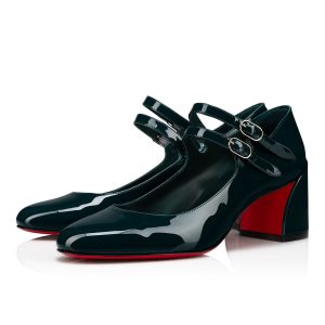 Christian Louboutin Miss Jane Escarpins 55mm Cuir Verni Vert