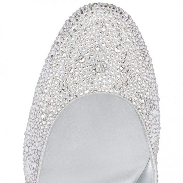 Christian Louboutin Miss Jane Strass Mary Janes 55 mm en daim métallisé et strass cristal – Image 4