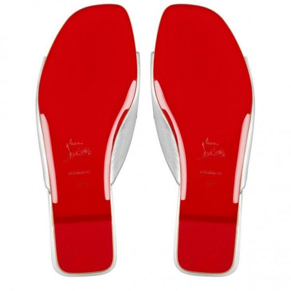 Christian Louboutin Miss MJ Mule Mules Cuir Nappa Irisé Argent – Image 5