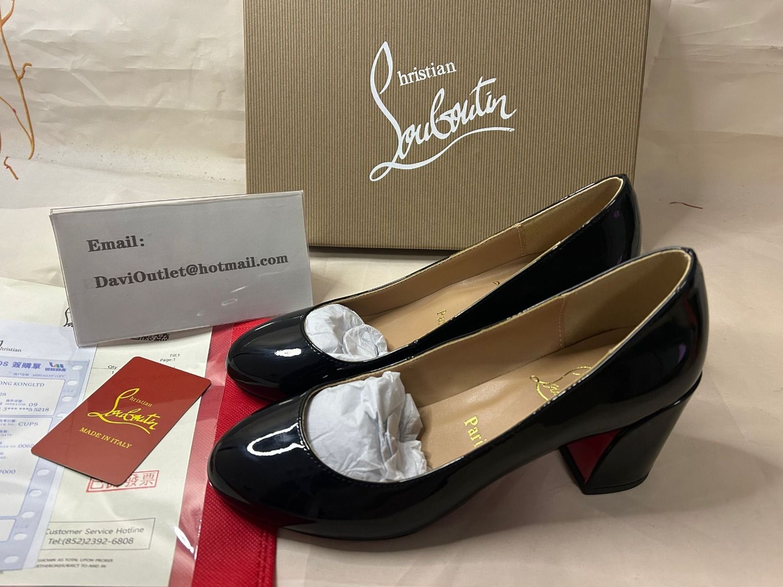 Christian Louboutin Miss Sab escarpins 55 mm en cuir de veau verni noir – Image 5