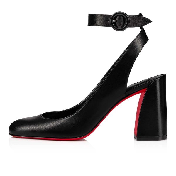 Christian Louboutin Miss Sab Sling Escarpins 85mm Cuir Nappa Noir – Image 2