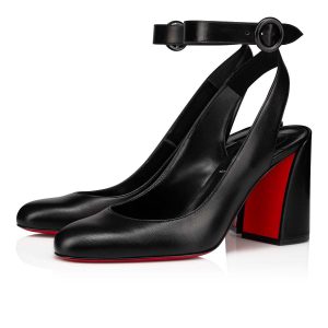 Christian Louboutin Miss Sab Sling Escarpins 85mm Cuir Nappa Noir