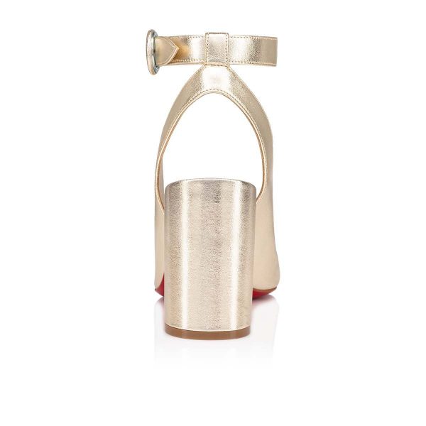 Christian Louboutin Miss Sab Sling Escarpins 85mm Cuir Nappa Or – Image 3