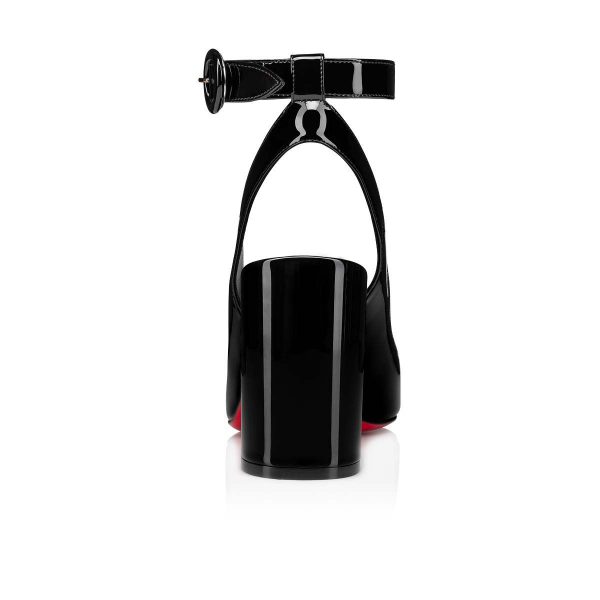 Christian Louboutin Miss Sab Sling Escarpins 85mm Cuir Verni Noir – Image 3