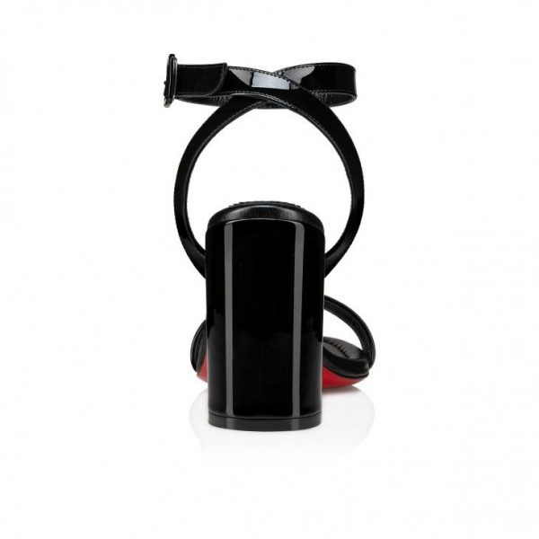 Christian Louboutin Miss Sabina 85 Mm Sandales en Cuir Verni Calf Noir – Image 4
