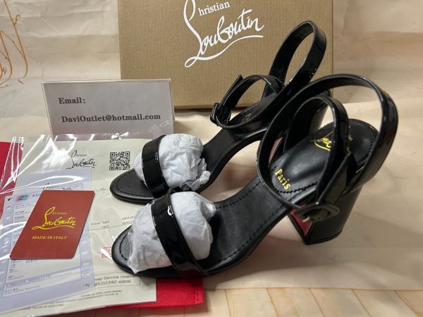 Christian Louboutin Miss Sabina 85 Mm Sandales en Cuir Verni Calf Noir – Image 5