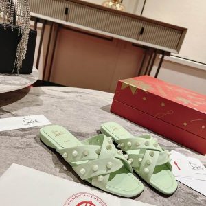 Christian Louboutin Miss Spika Club Mules Cuir Nappa Menthe