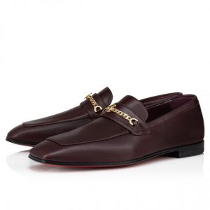Christian Louboutin Mocassins Mj en cuir de veau merlot