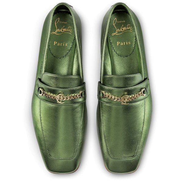 Christian Louboutin Mocassins Mj en cuir nappa vertlaine – Image 3
