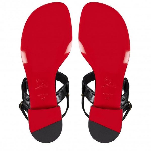 Christian Louboutin MJ Thong 25 mm Mules Cuir de Veau Gaufré Alligator Noir – Image 5