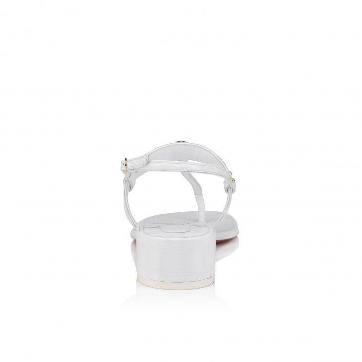 Christian Louboutin MJ Thong 25 mm Mules Cuir de Veau Gaufré Alligator Noir – Image 3