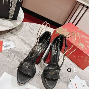 Christian Louboutin Movida Jane Sandales à Plateforme 130mm Cuir Nappa Noir