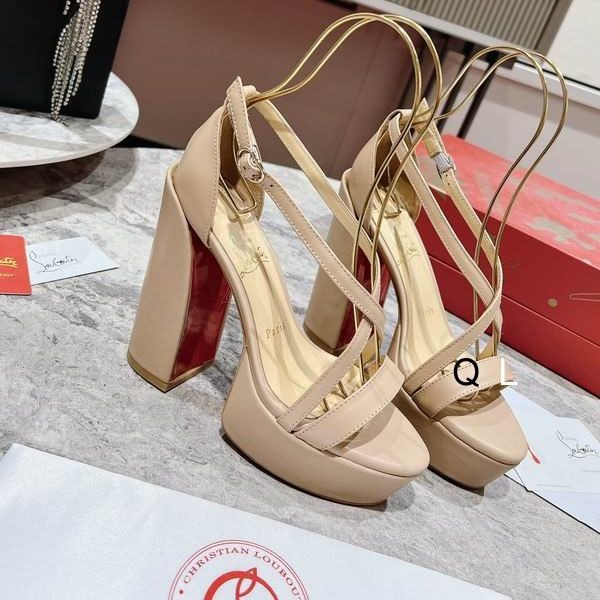 Christian Louboutin Movida Jane sandales plateforme 130 mm cuir nappa nude