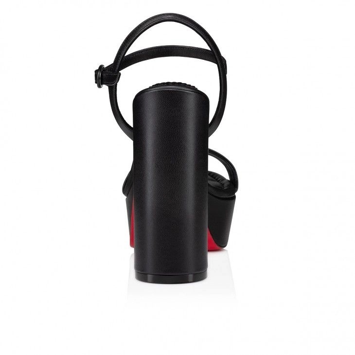 Christian Louboutin Movida Jane Sandal 130mm Sandales en Cuir Nappa Noir – Image 3