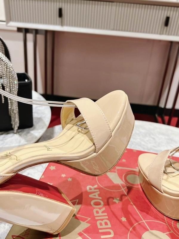 Christian Louboutin Movida Sabina Sandales 130mm Cuir Calf Verni Nude – Image 2