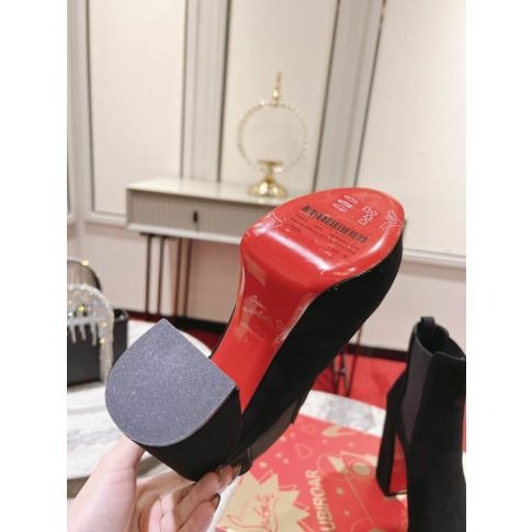 Christian Louboutin Movidastic 130mm Bottines Basses Veau Velours Noir – Image 5