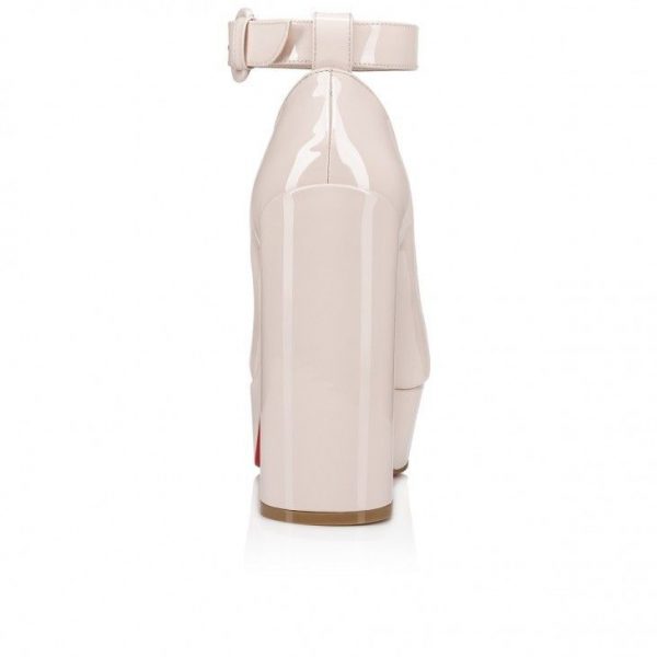 Christian Louboutin Movidastrap escarpins 130 mm en cuir de veau verni couleur lait – Image 3