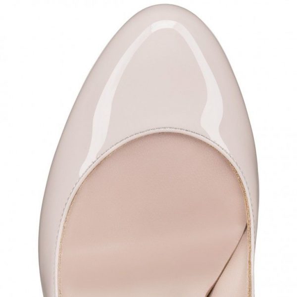 Christian Louboutin Movidastrap escarpins 130 mm en cuir de veau verni couleur lait – Image 4