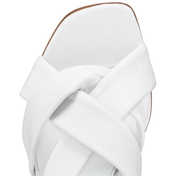 Christian Louboutin Mules Dispo Cllub 85 mm Bianco/lin cuir nappa bianco – Image 2