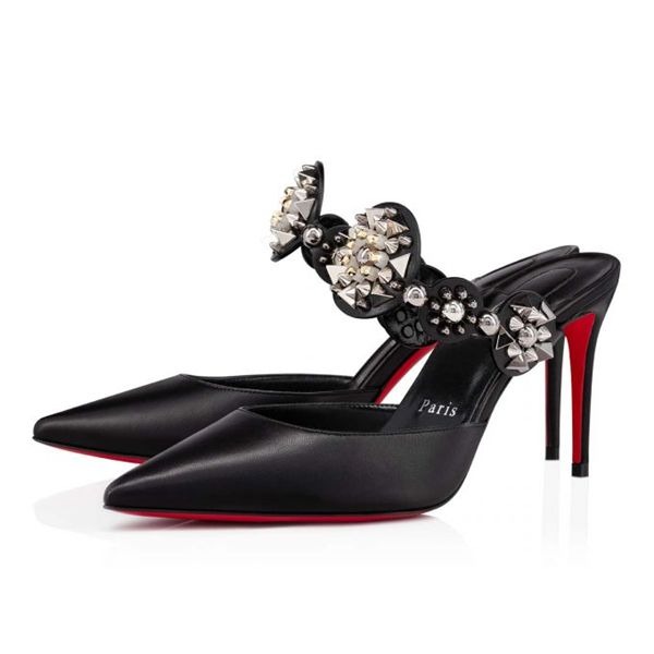 Christian Louboutin Mules Miss Goldora 85 mm Noir/mix Noir/lin Bk Kid