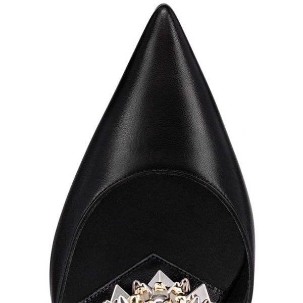 Christian Louboutin Mules Miss Goldora 85 mm Noir/mix Noir/lin Bk Kid – Image 2