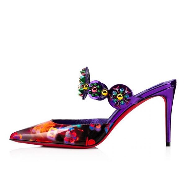 Christian Louboutin Mules Miss Goldora 85 mm Vers Multi/mix Multi Ab/lin El Vernis – Image 4