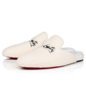 Christian Louboutin Mules Navy Coolito Femme Version Laine Blanche
